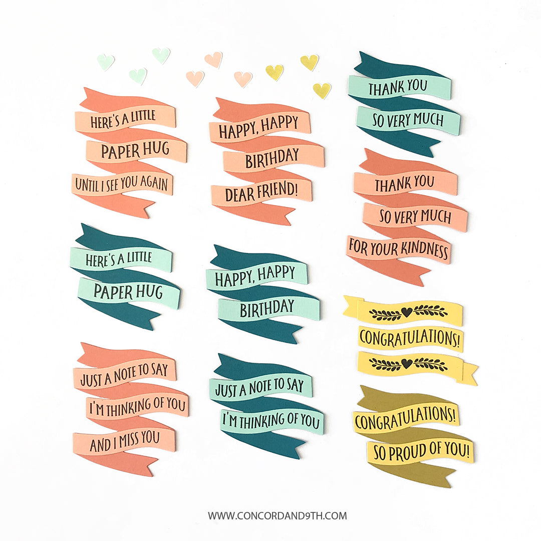 Juego de sellos para crear pancartas