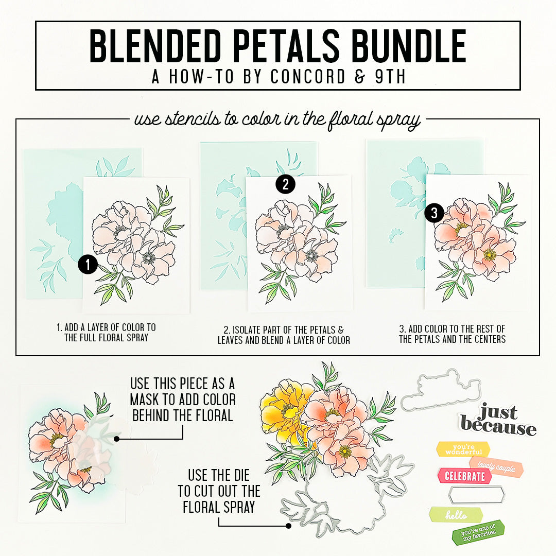 Blended Petals Stencil Pack