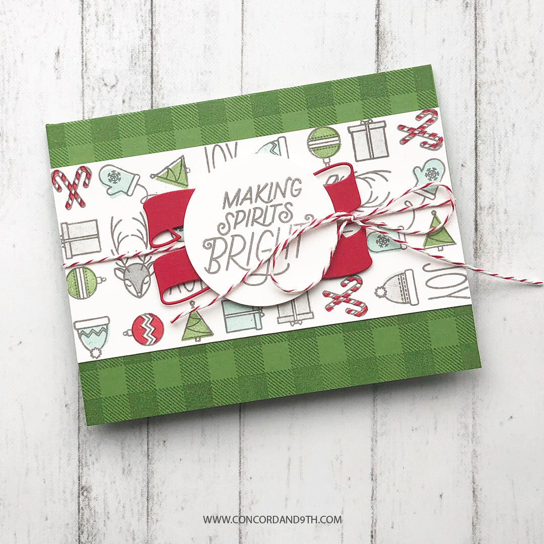 Juego de sellos con fondo de cuadros