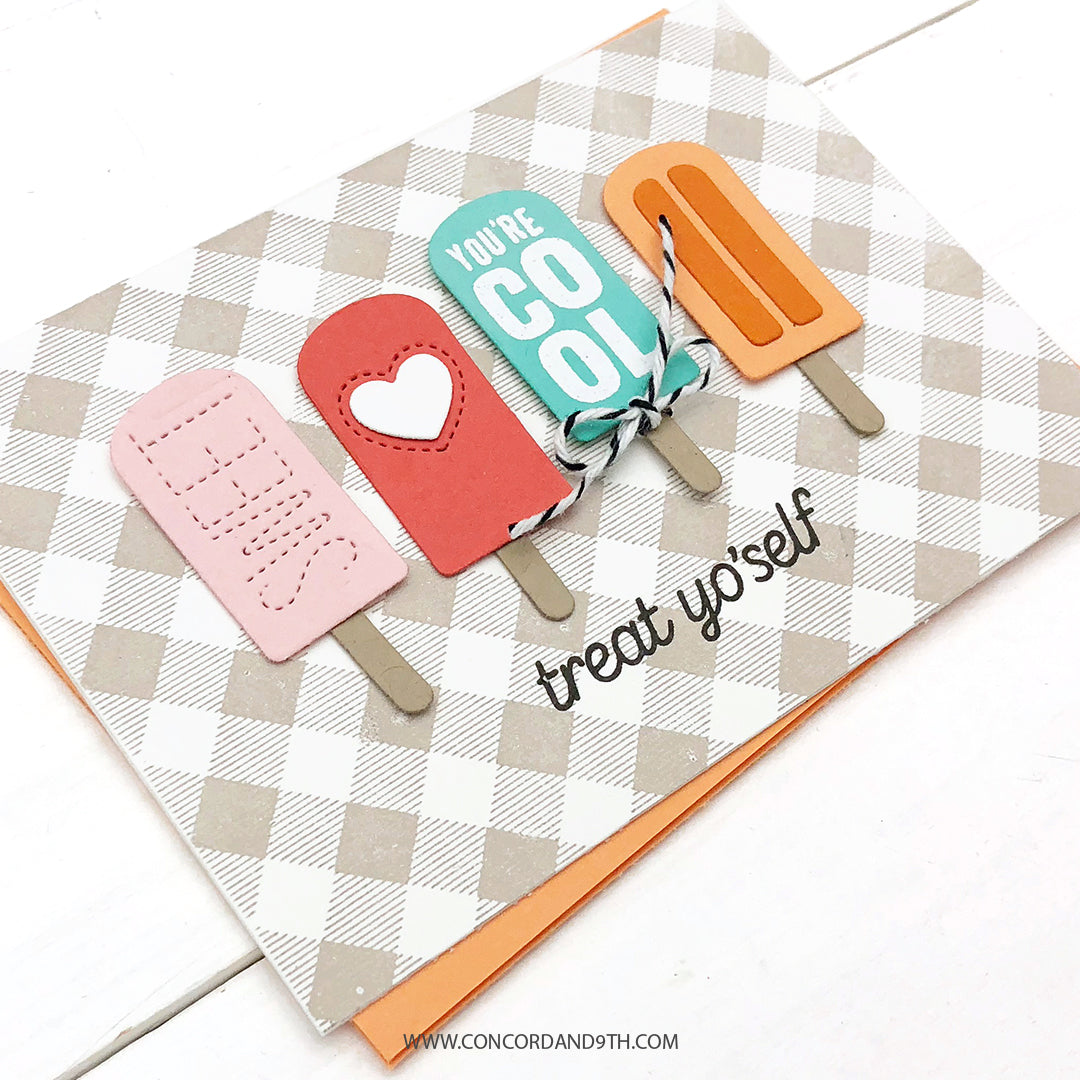 Juego de sellos con fondo de cuadros vichy