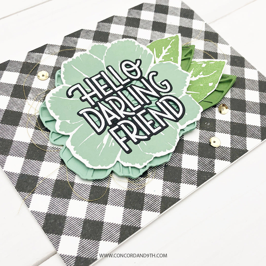 Juego de sellos con fondo de cuadros vichy