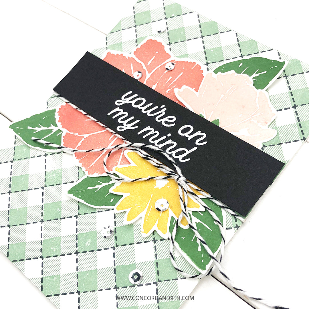 Juego de sellos con fondo de cuadros vichy