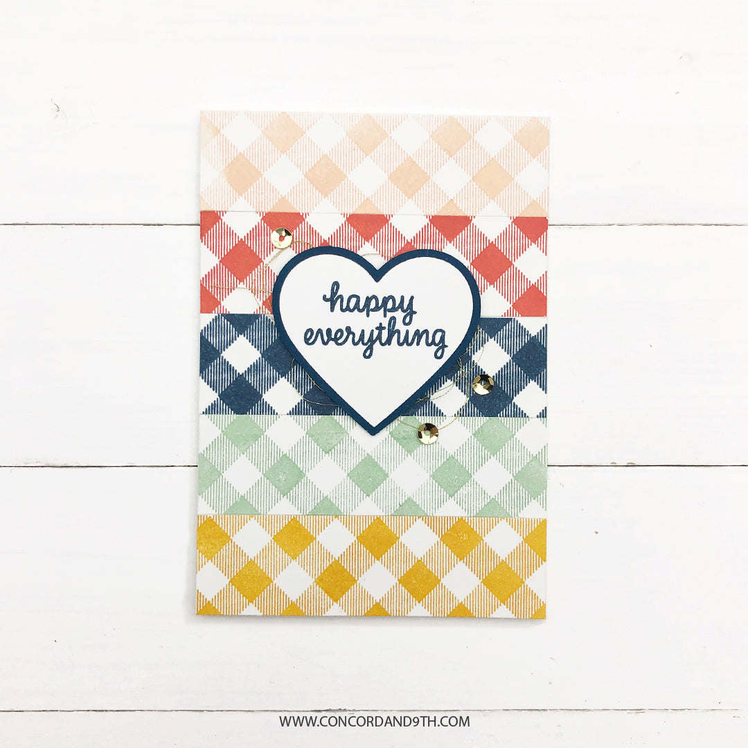 Juego de sellos con fondo de cuadros vichy