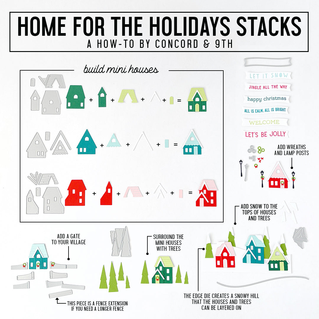 Juego de sellos Stacks Home for the Holidays