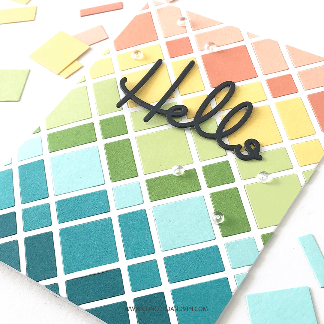 Paquete de frente de tarjeta a cuadros