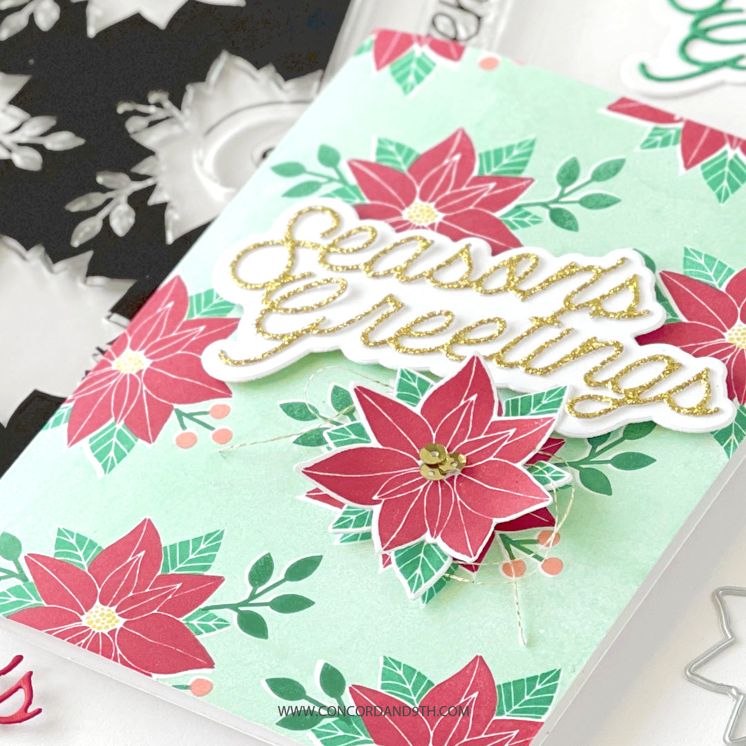 LAST CHANCE: Poinsettia Fill-In Stamp Set