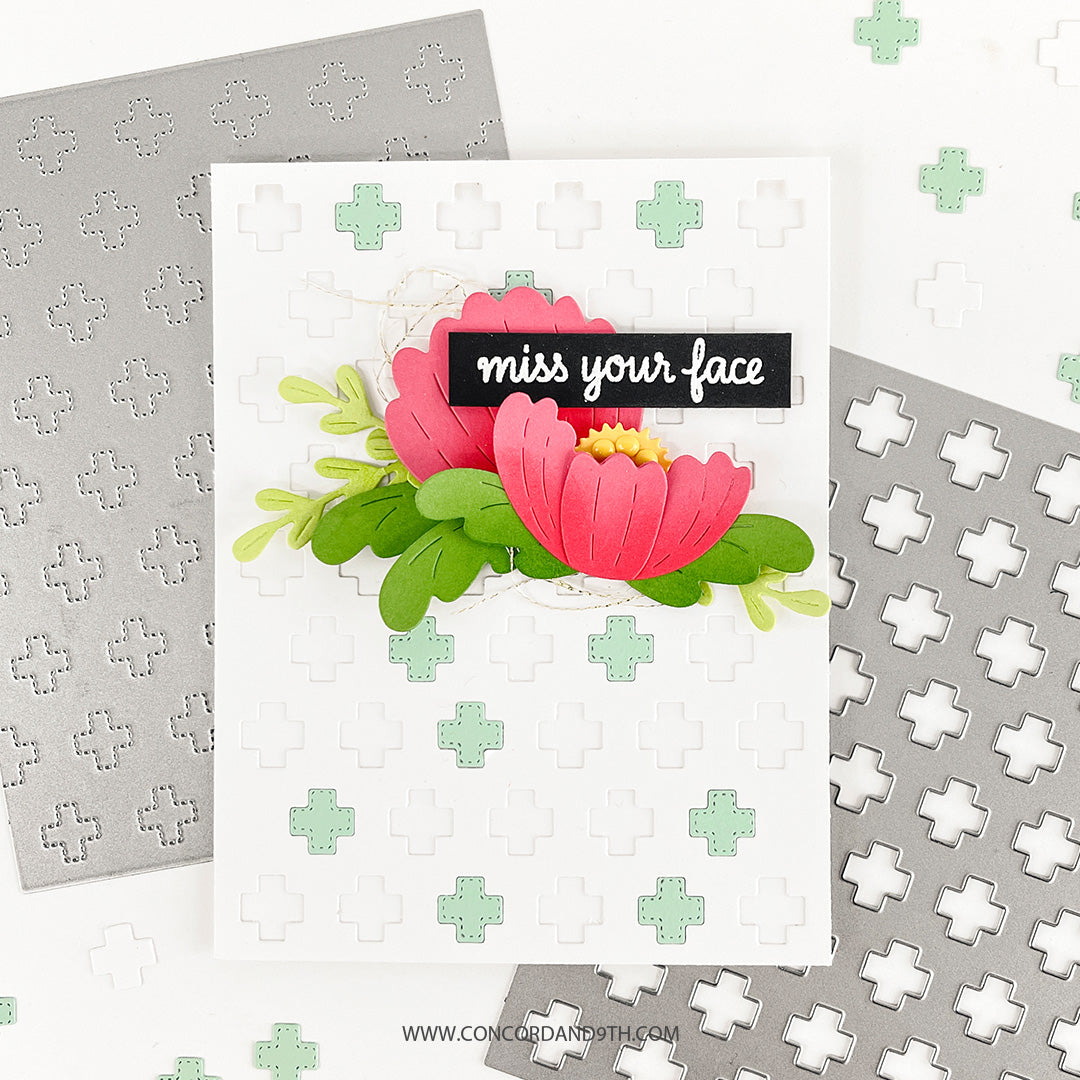 Paquete de tarjetas con frente cosido de manera positiva