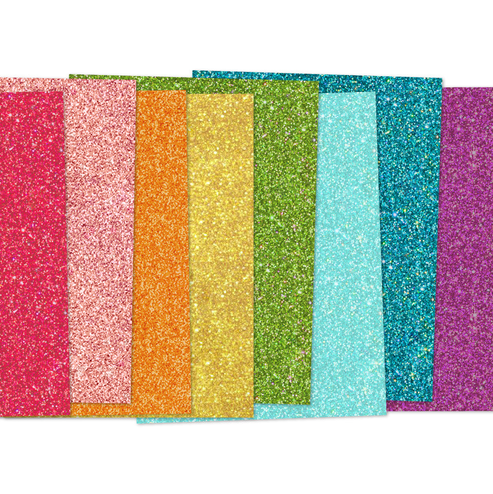 Rainbow Glitter Paper Pack