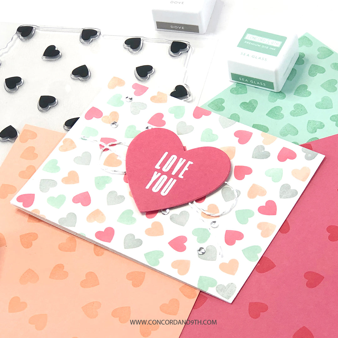 Scattered Hearts Turnabout™ Stamp