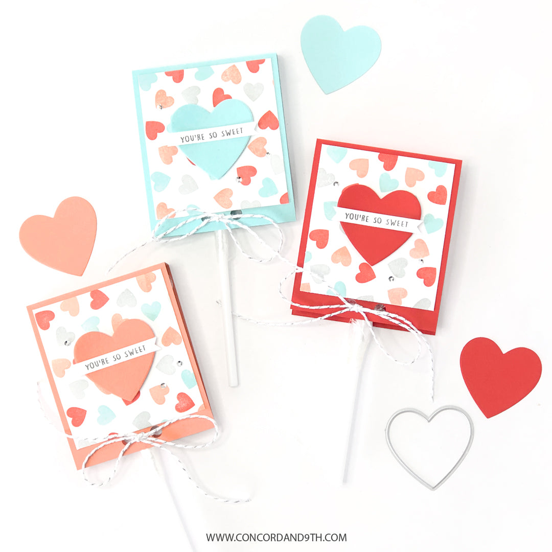 Sello Turnabout™ de corazones dispersos