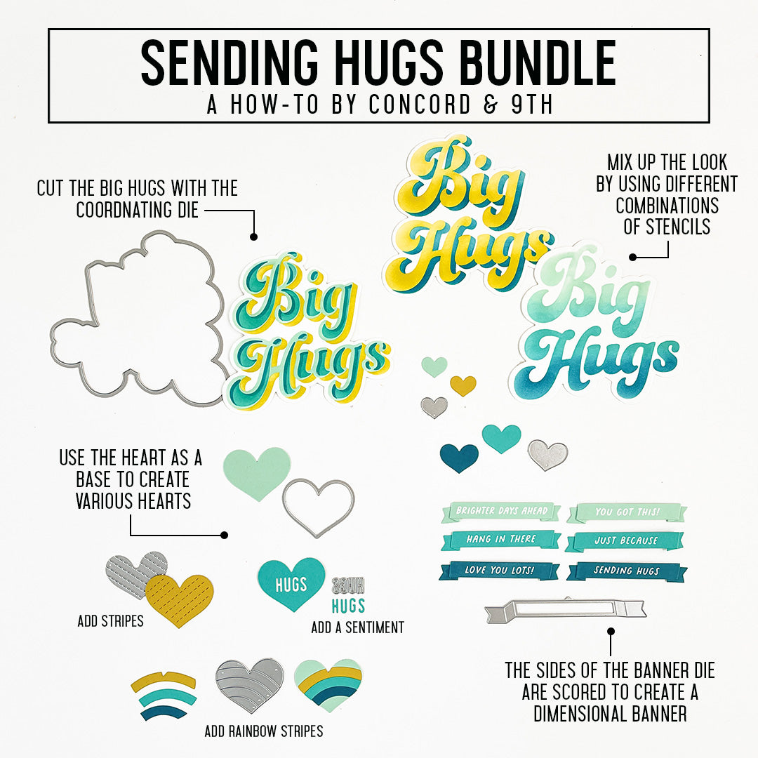 Sending Hugs Stencil Pack