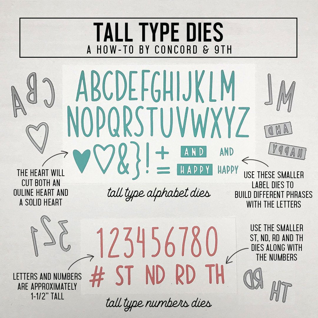 Tall Type Numbers Dies