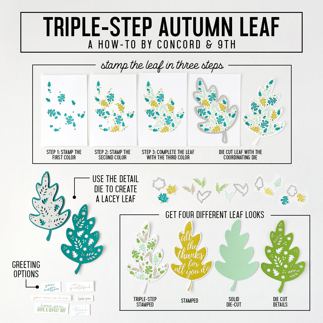 Triple-Step Autumn Leaf Stamp Set