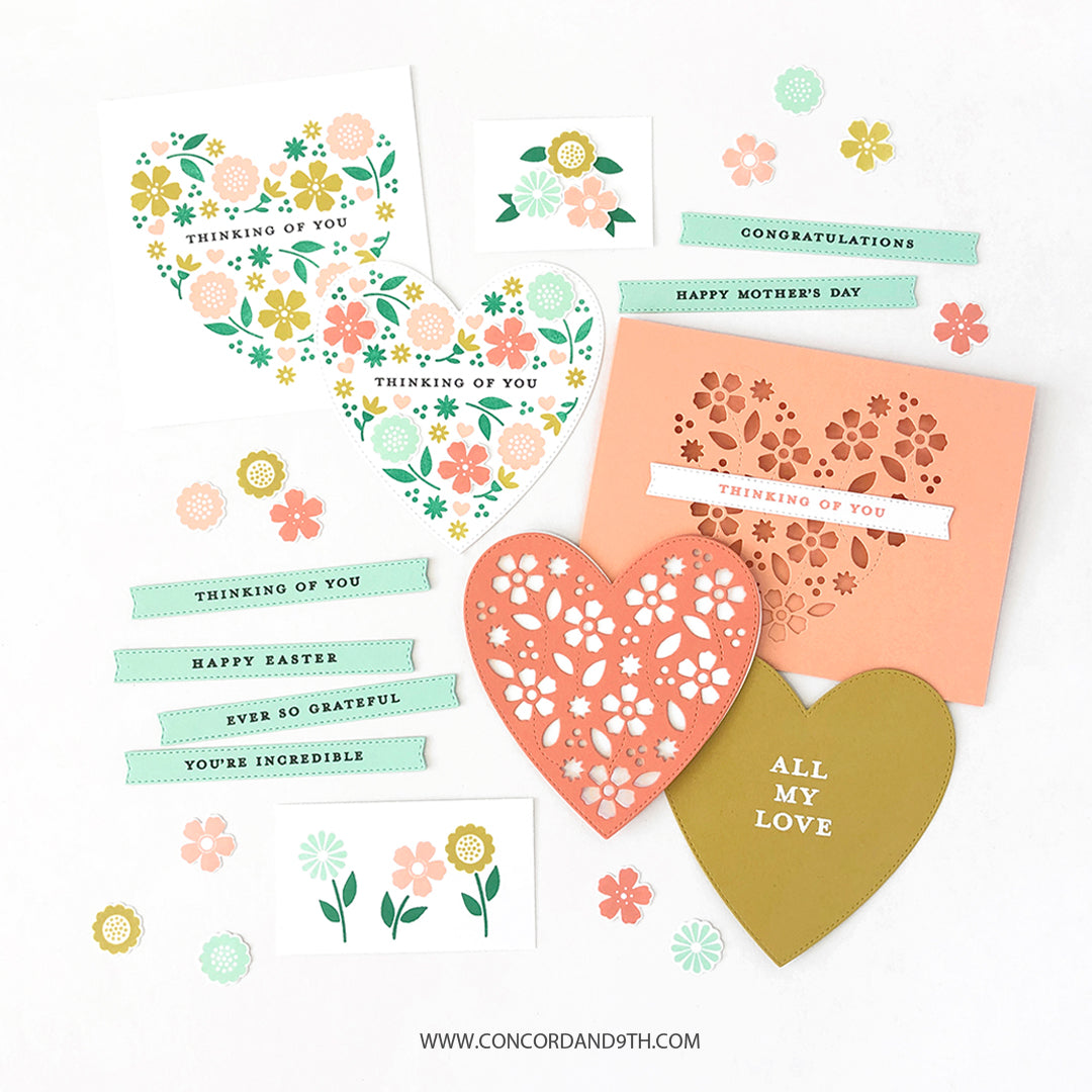 Triple-Step Blooming Heart Stamp Set