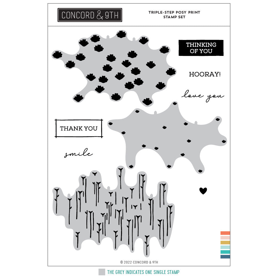 Triple-Step Posy Print Stamp Set