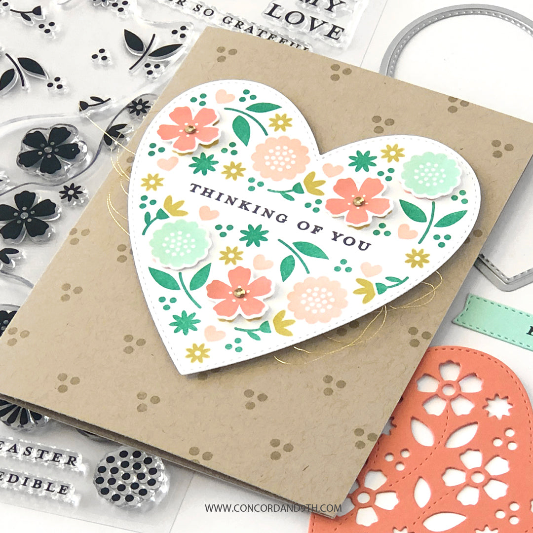 Triple-Step Blooming Heart Stamp Set - Concord & 9th