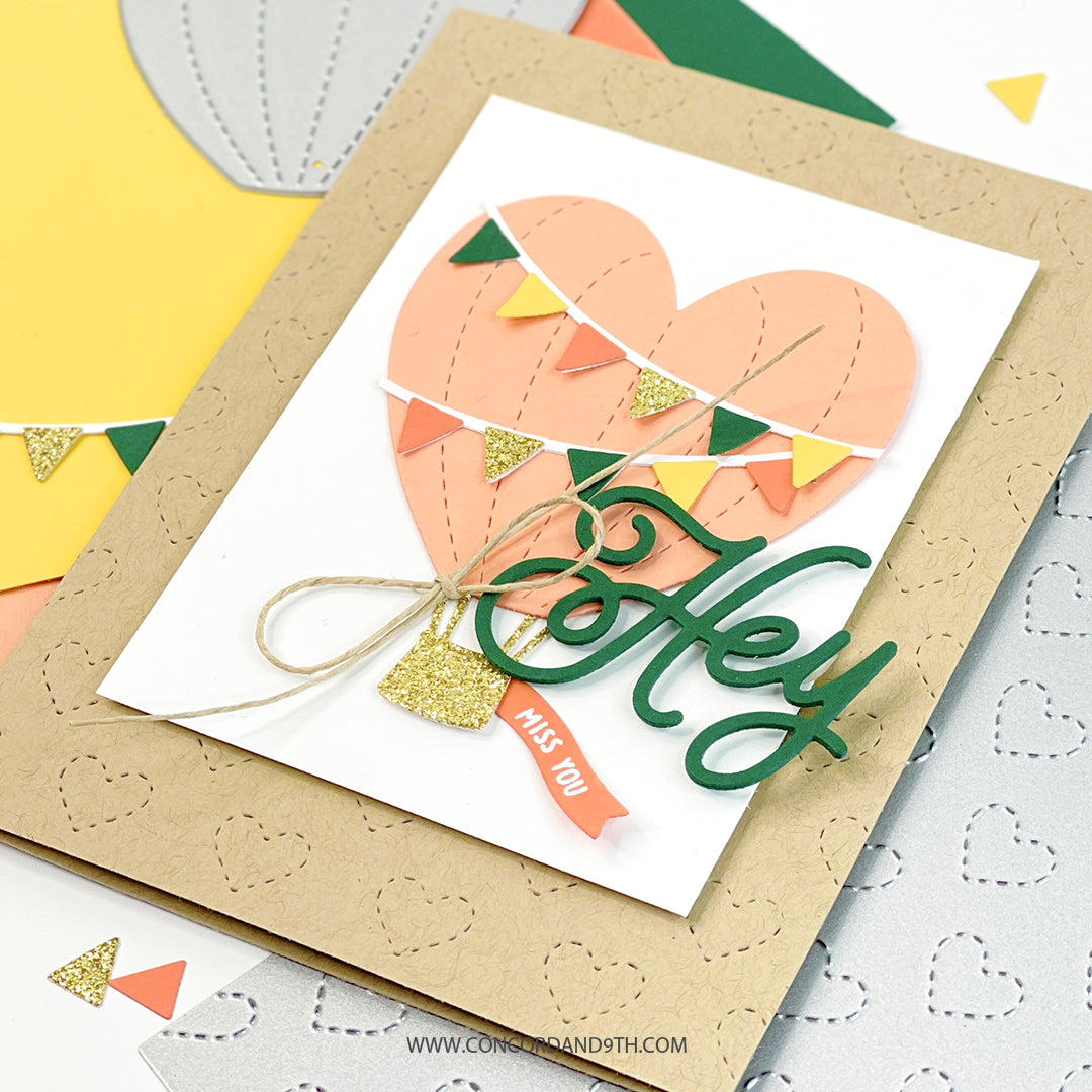 Stitched Hearts Card Front Die