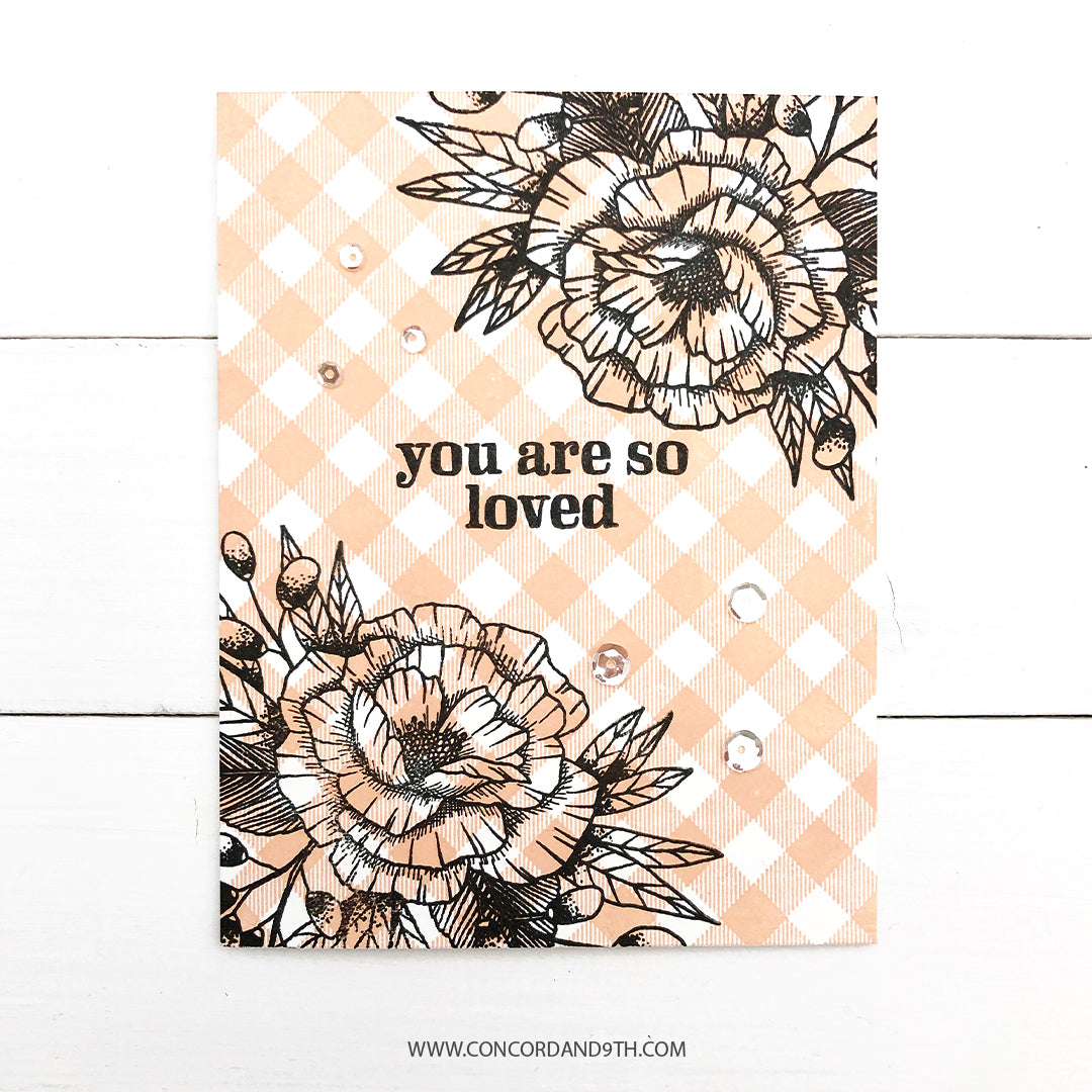 Juego de sellos con fondo de cuadros vichy