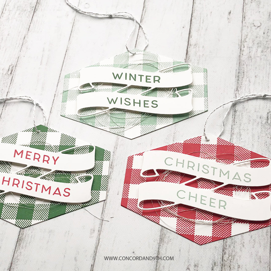 Juego de sellos con fondo de cuadros