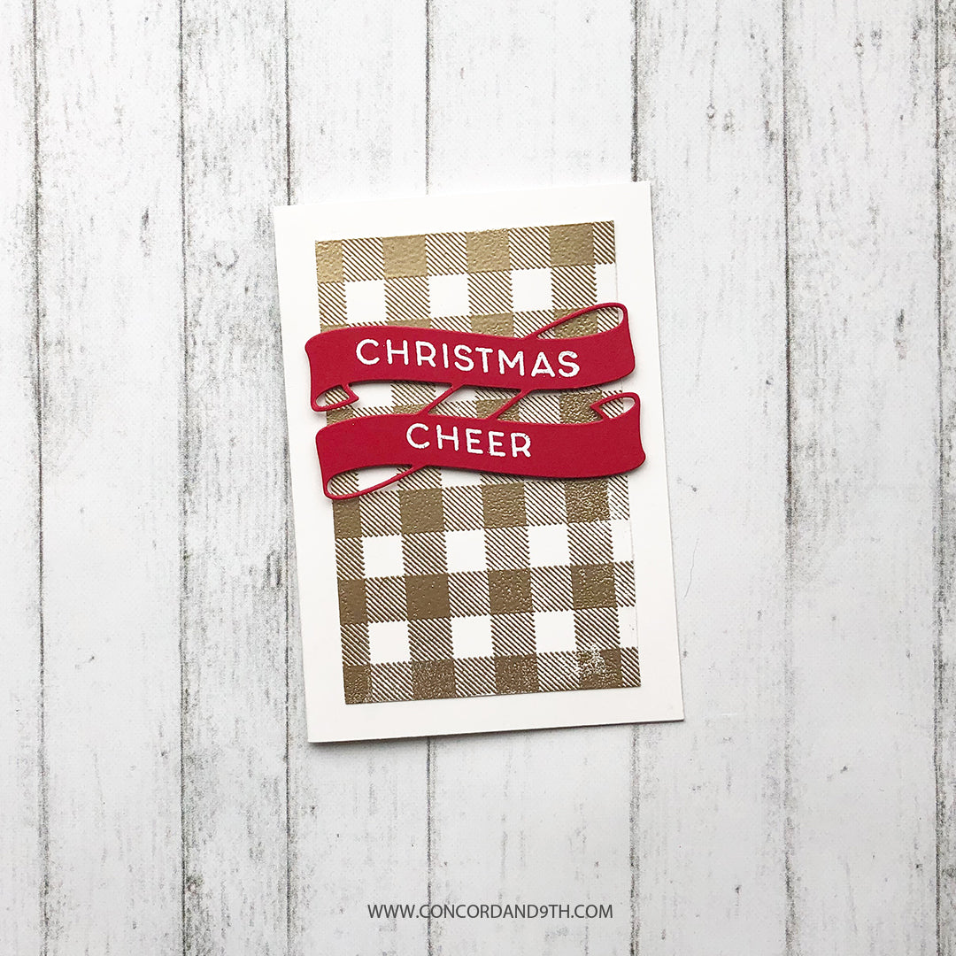 Juego de sellos con fondo de cuadros